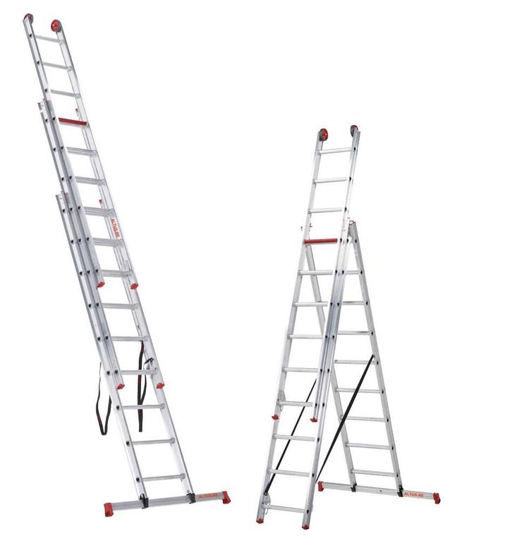 Altrex 3-delige reformladder All Round 3×9 sporten, Doe-het-zelf en Bouw, Ladders en Trappen, 4 meter of meer, Opvouwbaar of Inschuifbaar