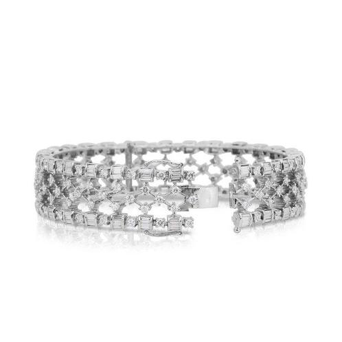 Armband - 14 karaat Witgoud - 8.00ct. tw. Diamant, Handtassen en Accessoires, Armbanden