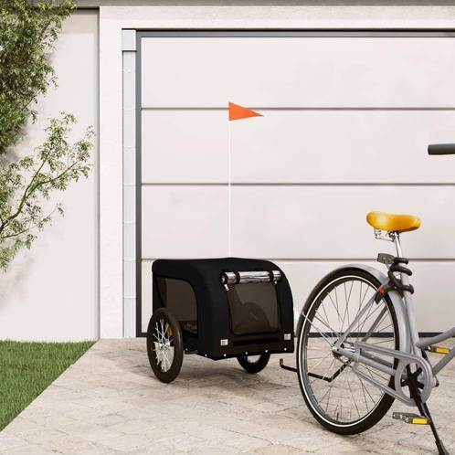 vidaXL Hondenfietstrailer oxford stof en ijzer zwart, Dieren en Toebehoren, Overige Dieren-accessoires, Nieuw, Verzenden