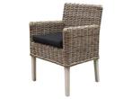 Reyhan dining tuinstoel naturel rotan - olefin black