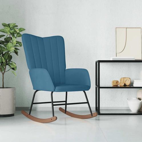 vidaXL Schommelstoel fluweel blauw, Huis en Inrichting, Stoelen, Nieuw, Verzenden