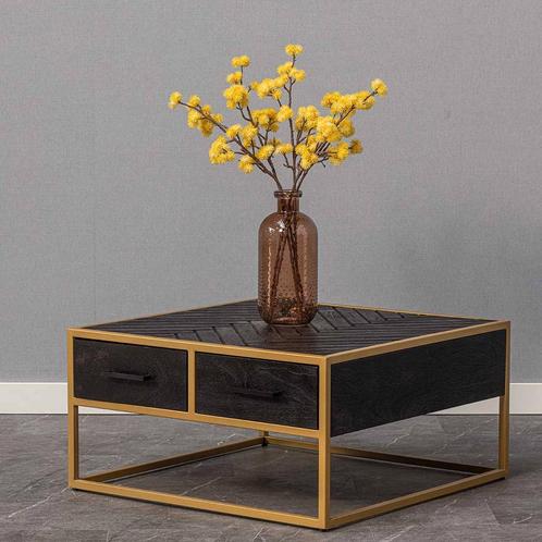 Salontafel Mangohout Fingula 80x80 cm, Huis en Inrichting, Tafels | Salontafels, 50 tot 100 cm, 50 tot 100 cm, Overige vormen