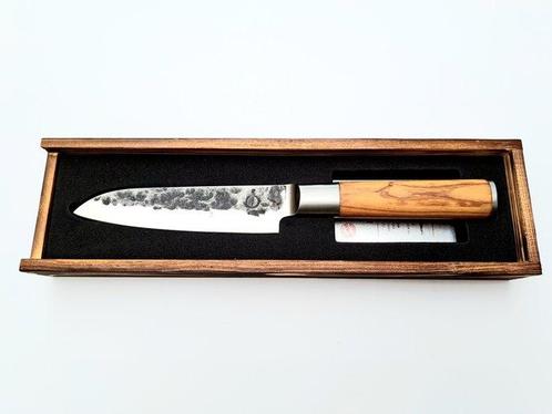 Santoku Knife - Hammered and Forged - 440C Japanese, Antiek en Kunst, Antiek | Keukengerei