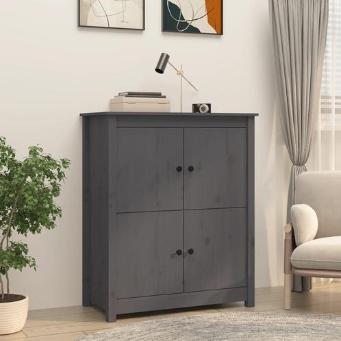 vidaXL Dressoir 83x41,5x100 cm massief grenenhout grijs, Huis en Inrichting, Kasten | Dressoirs, Nieuw, Verzenden