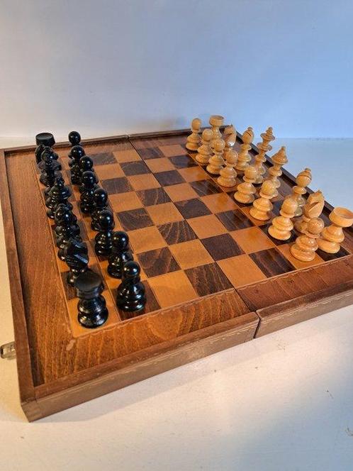 Schaakspel - Jaren 60 Okwa Schaakspel en Backgammon spel -, Antiek en Kunst, Curiosa en Brocante