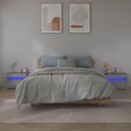 vidaXL Nachtkastje 2 st met LED-verlichting 60x35x40 cm, Huis en Inrichting, Slaapkamer | Nachtkastjes, Verzenden, Nieuw