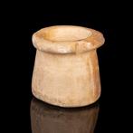 Oud-Egyptisch Alabaster cosmetische pot - elegante