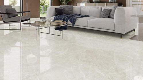 Belvedere Creme hoogglans 120x120 leviglass vloertegel en, Doe-het-zelf en Bouw, Tegels, Ophalen of Verzenden
