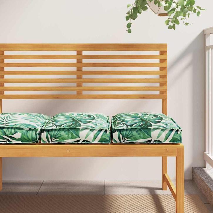 vidaXL Palletkussen voor zitting 2 pcs Bladpatroon 40 x 40 x, Huis en Inrichting, Woonaccessoires | Kussens, Nieuw, Verzenden