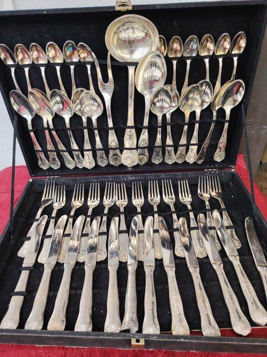 Bestekset voor 12 personen (51) - Verzilverd - Zonder, Antiek en Kunst, Antiek | Meubels | Tafels