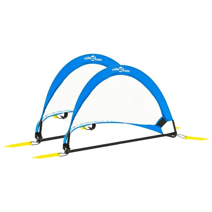 vidaXL 2 st Kindervoetbaldoelen met opbergtas 75,5x46x48 cm, Sport en Fitness, Voetbal, Nieuw, Verzenden