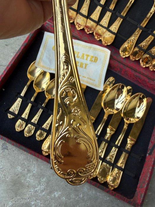 Bestekset voor 6 personen - Verguld, Metaal - Bestek voor 6, Antiquités & Art, Antiquités | Meubles | Tables