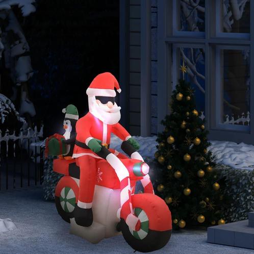 vidaXL Kerstman opblaasbaar op motorfiets LED IP44 160 cm, Divers, Noël, Envoi