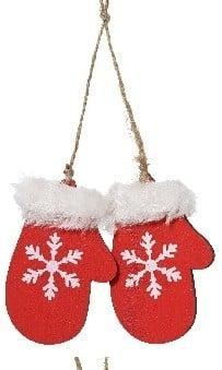 Hanger Houten Wanten Rood met Wit per stuk, Hobby en Vrije tijd, Knutselen, Nieuw