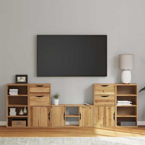 vidaXL 5-delige tv-meubels met opbergruimte ODDA massief, Huis en Inrichting, Kasten |Televisiemeubels, Nieuw, Verzenden