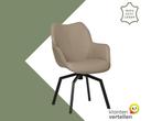 Leren draaibare eetkamerstoel Magic - Toledo Mocca, Ophalen of Verzenden