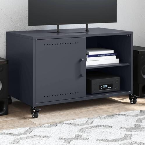 vidaXL Meuble TV anthracite 68x39x43,5 cm acier, Maison & Meubles, Armoires | Mobilier de télévision, Neuf, Envoi