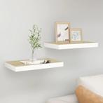 vidaXL Wandschappen 2 st zwevend 40x23x3,8 cm MDF, Huis en Inrichting, Kasten | Wandmeubels, Verzenden, Nieuw