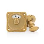 WC slot draaiknop vrij-bezet messing getrommeld rond roze..., Ophalen of Verzenden, Nieuw, Koper of Messing, Slot