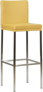 Leren barkruk hoog - Toledo Leer Lemon - inox, Huis en Inrichting, Stoelen, Nieuw, Leer, Ophalen of Verzenden, Eén