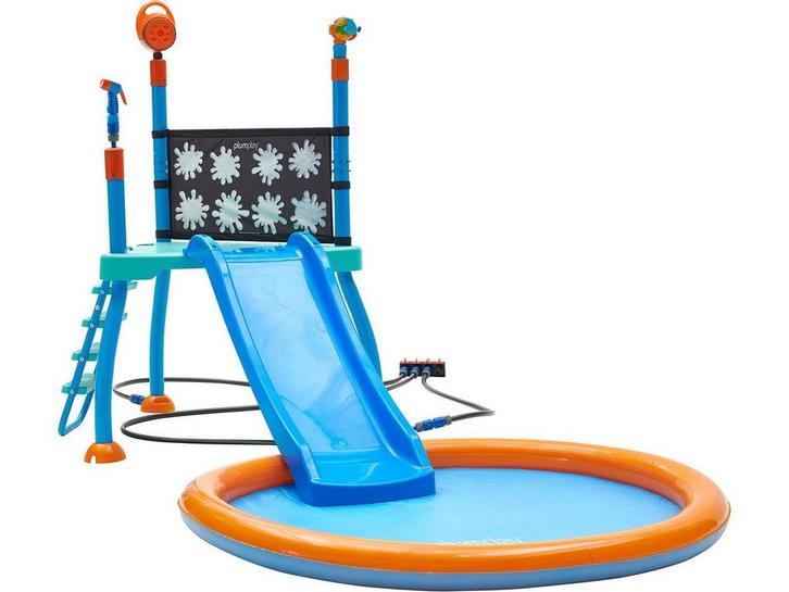 Plum Waterpark Splash Station - Waterpark met glijbaan en 3, Kinderen en Baby's, Speelgoed | Overig, Zo goed als nieuw, Verzenden
