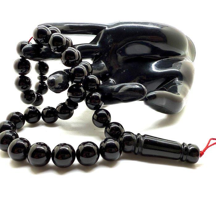 Baltic amber tesbih gebedsketting rozenkrans in kers. -, Antiquités & Art, Curiosités & Brocante