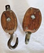 Ship’s pulley (2) - katrollen - Hout, IJzer, Antiek en Kunst
