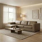Leren hoekbank Flow - 2,5 zits arm rechts + longchair links, Ophalen of Verzenden