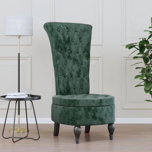 vidaXL Chaise à dossier haut vert foncé velours, Maison & Meubles, Fauteuils, Neuf, Envoi