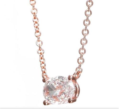 Collier avec pendentif - 14 carats Or rose - 0.54ct. tw., Handtassen en Accessoires, Antieke sieraden