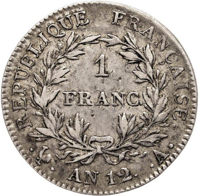 Frankrijk. Napoléon I (1804-1814). 1 Franc An 12-A, Paris, Postzegels en Munten, Munten | Europa | Euromunten