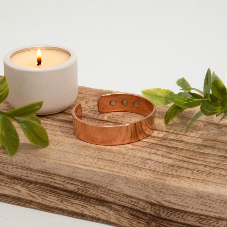 Koperen gezondheids-klemarmband glad met 6 magneten, zware, Sport en Fitness, Gezondheidsproducten en Wellness, Ophalen of Verzenden