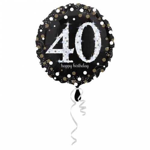 Helium Ballon 40 Jaar Zilver 43cm leeg, Hobby en Vrije tijd, Feestartikelen, Nieuw, Verzenden