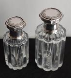 Parfumfles (2) - .800 zilver, Kristal, Antiquités & Art, Antiquités | Argent & Or