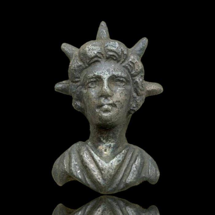 Oud-Romeins Zilveren buste van Sol Invictus (Zonder, Antiek en Kunst, Antiek | Overige Antiek