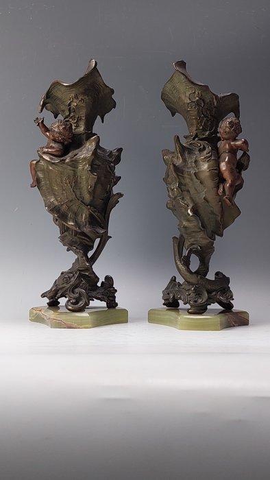 Vase (2) - Onyx, Zamac - Napoléon III servait, Antiek en Kunst, Antiek | Overige Antiek