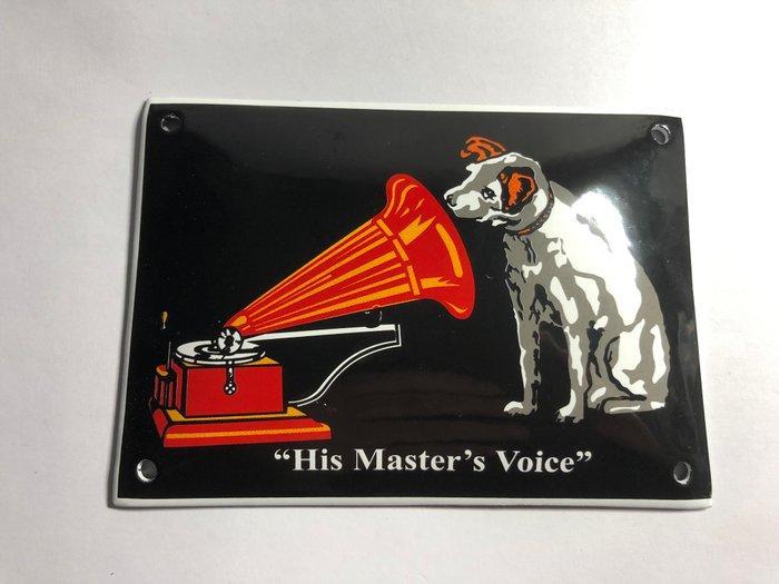 His Masters Voice deurpost emaille porseleinen bord -, Antiquités & Art, Antiquités | Assiettes décoratives & Carrelages