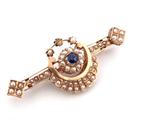 Broche - 12 kt. Roségoud - Parel, Handtassen en Accessoires, Antieke sieraden