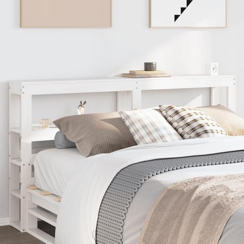 vidaXL Hoofdbord met schappen 140 cm massief grenenhout wit, Huis en Inrichting, Slaapkamer | Bedden, Nieuw, Verzenden
