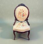 Chaise - Acajou - Textiles brodés