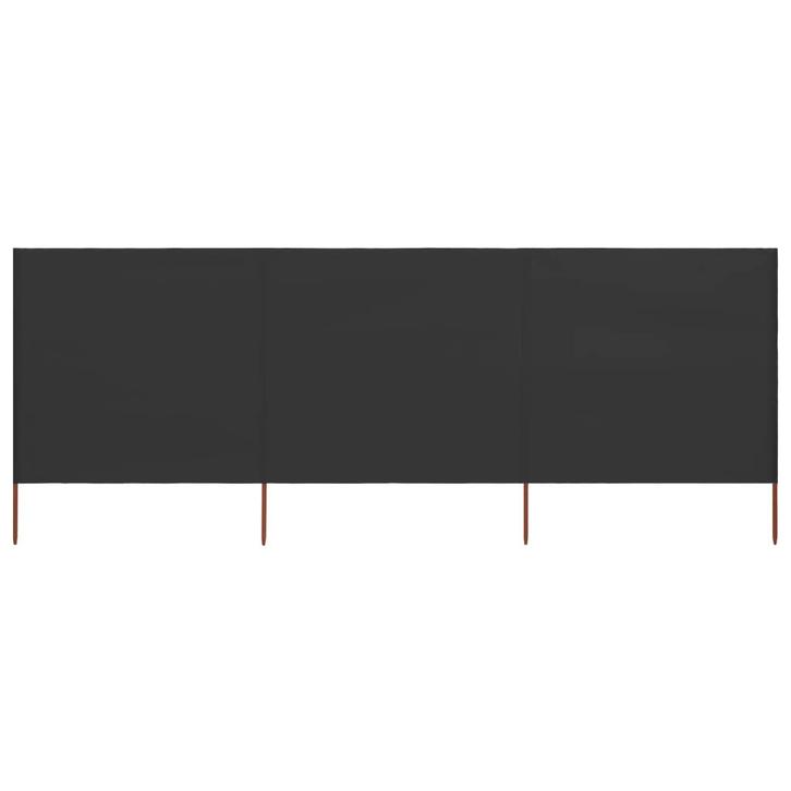 vidaXL Windscherm 3-panelen 400x80 cm stof antraciet, Tuin en Terras, Parasols, Nieuw, Verzenden