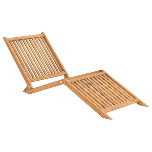 vidaXL Chaise longue bois de teck solide, Jardin & Terrasse, Chaises longues, Neuf, Envoi