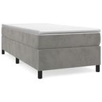 Lichtgrijs Fluwelen Bedframe 90x200 | Tweede Kansje | OP=OP, 90 cm, Eenpersoons, Verzenden, Nieuw