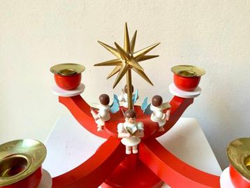 AD Seiffener Kunsthandwerk - Kaarsenstandaard met oor - Hout beschikbaar voor biedingen