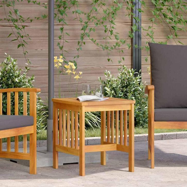 vidaXL Bijzettafel Olie Natuurlijk Massief Acacia Hout, Tuin en Terras, Tuinsets en Loungesets, Nieuw, Verzenden