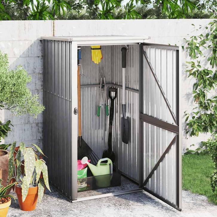 vidaXL Tuinschuur 88x89x161 cm gegalvaniseerd staal grijs, Tuin en Terras, Tuinhuizen, Nieuw, Verzenden