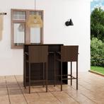 vidaXL 3-delige Tuinbarset bruin, Verzenden, Nieuw