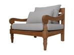 Bahama lounge stoel - 90x95x90 - Naturel - schuim/stof, Tuin en Terras, Nieuw, Verzenden