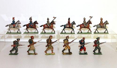 Meier & Fischer - Blikken speelgoed - 12 blikken soldaten, Antiek en Kunst, Antiek | Speelgoed