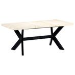 vidaXL Table à dîner Blanc 180x90x75 cm Bois de manguier, Huis en Inrichting, Verzenden